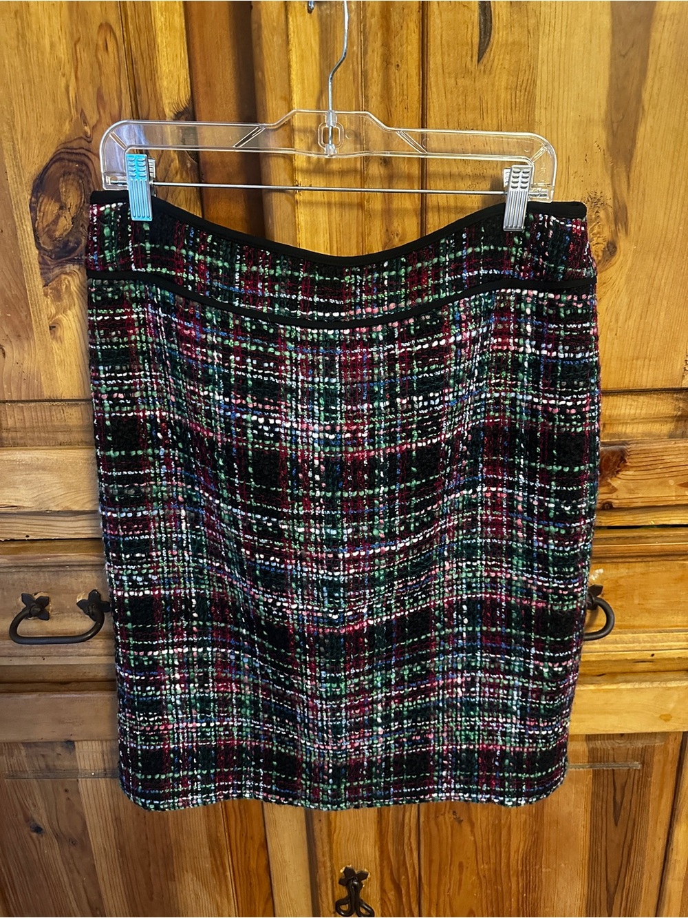 Talbots Black Multi-Color Tweed Pencil Skirt